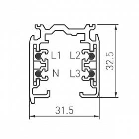 Трек LGD-4TR-TRACK-2000-BK-M (C) (Arlight, IP20 Металл, 3 года)