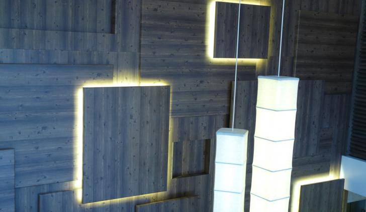 Светодиодная подсветка декоративных элементов стены