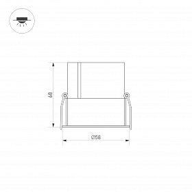 Светильник MS-SHADE-LUM-BUILT-R58-10W Warm3000 (WH-BK, 35 deg, 230V) (Arlight, IP20 Металл, 5 лет)