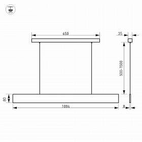 Светильник SP-BLADE-S1000x80-30W Warm3000 (BK, 110 deg) (Arlight, IP20 Металл, 3 года)