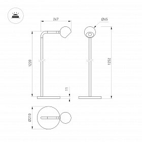 Светильник SP-OTTORI-FLOOR-6W Warm3000 (WH, 30 deg, 230V) (Arlight, IP20 Металл, 3 года)