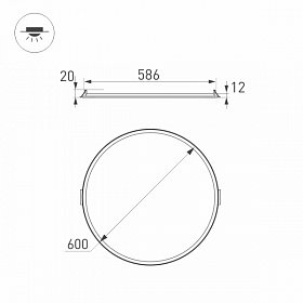 Светильник DL-600S-48W Day White (Arlight, IP40 Металл, 3 года)